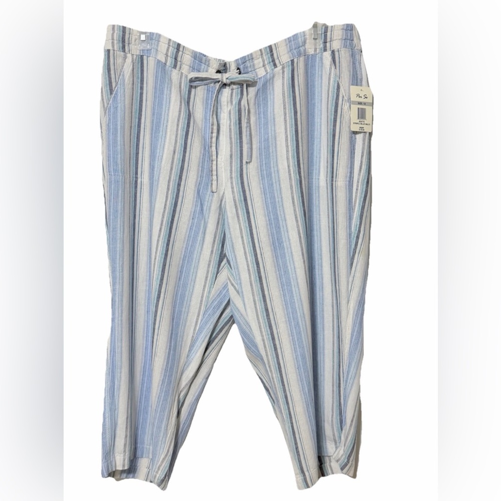 Per Se Linen Blend Capris NWT